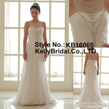 2017 new product elegant chiffon sleeveless straight white wedding dress skirt